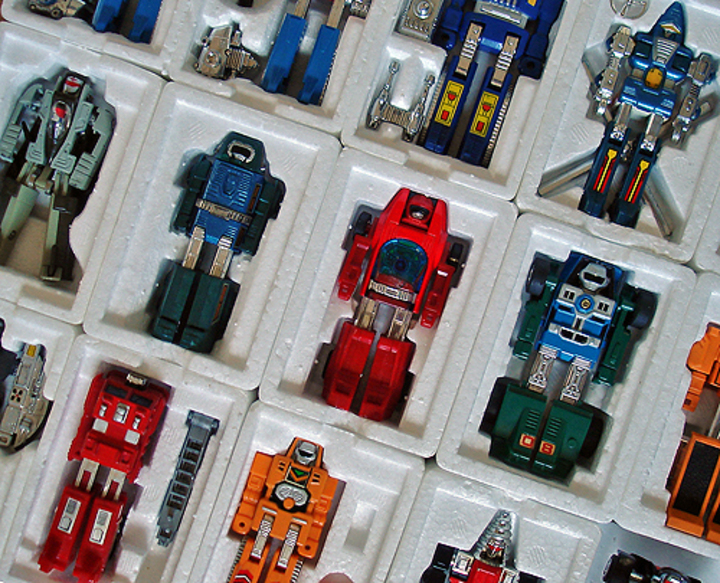 Foto de los Machine Robo, bautizados por la compañía Tonka como Gobots