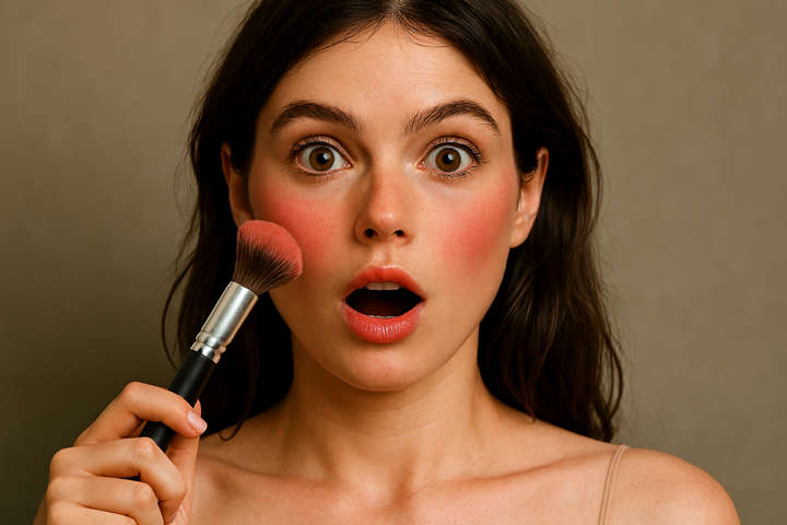 Foto de una chica cometiendo uno de los 7 errores más comunes al maquillarte.