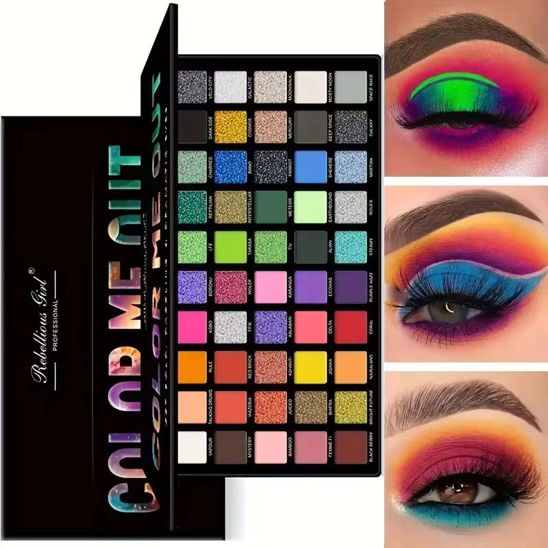 Paleta de sombra de ojos de 50 colores, placa de maquillaje brillante mate, polvo de Color altamente colorido, duradero, resistente al agua, cosméticos de maquillaje