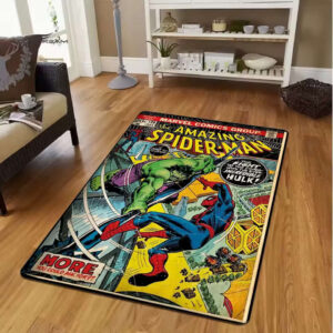 Alfombra MINISO Vintage Comics superhéroe Marvel Spiderman para decoración para sala de estar, alfombras antideslizantes para dormitorio, alfombra suave de bienvenida