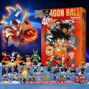 Calendario de Adviento Dragon Ball 40 aniversario con figuras coleccionables de Goku y personajes del anime.