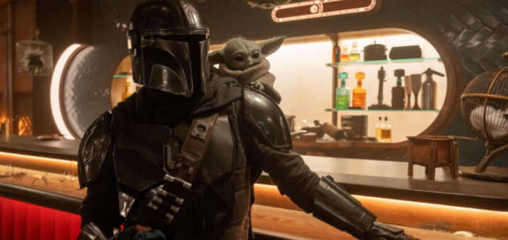 Escena de The Mandalorian y Grogu en la película de Star Wars dirigida por Jon Favreau.