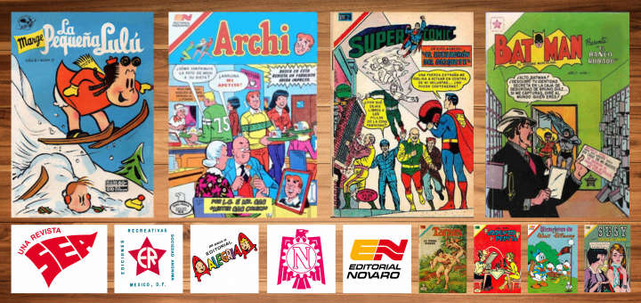 Portadas de cómics clásicos de Editorial Novaro en México.